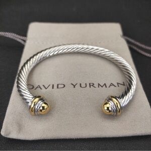 David Yurman Silver Bracelet with Gold Accents 5mm